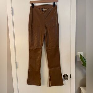 H&M brown leather pants